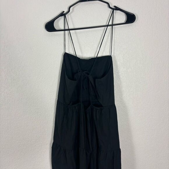 Rails Black Leni Open Back with Tie Midi Dress Cotton/Lyocell Women's XL - Picture 5 of 9